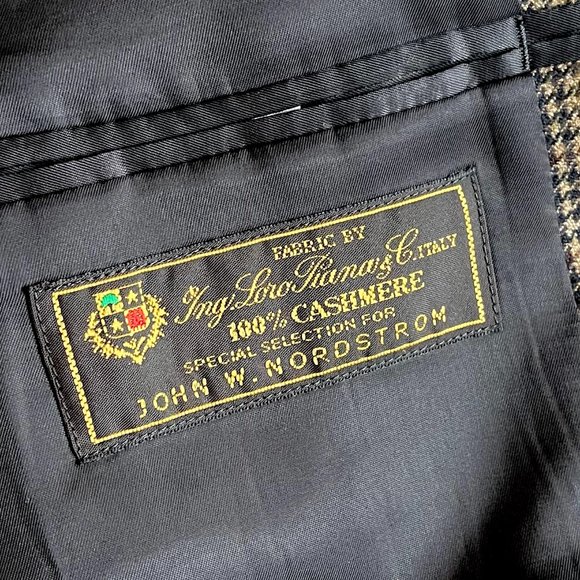 *EXLNT CONDITION* John W. Nordstrom Cashmere Sport Coat in Brn/Blk Houndstooth - Picture 6 of 9